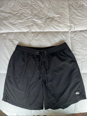 Quiksilver Black Drawstring Swim Shorts